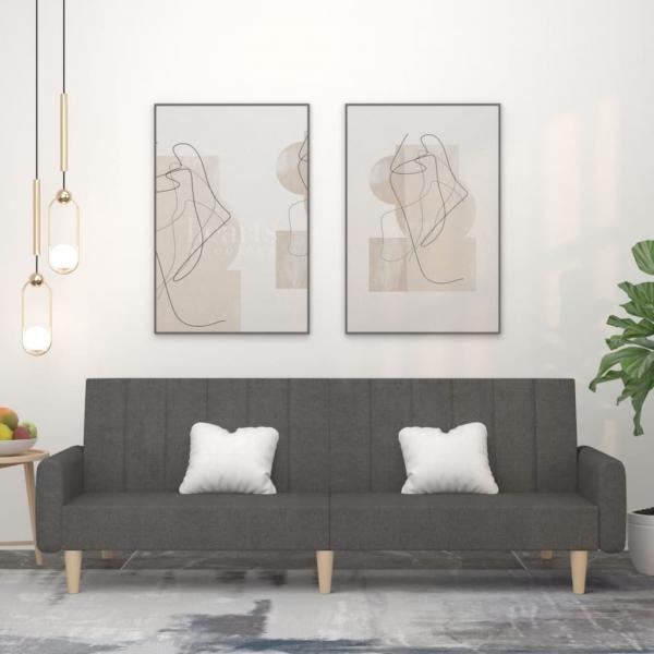 ARDEBO.de - Schlafsofa 2-Sitzer Dunkelgrau Stoff