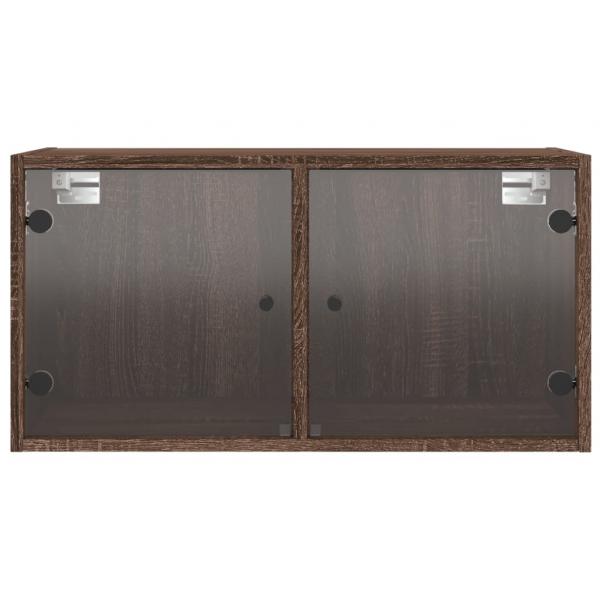 Wandschränke mit Glastüren 2 Stk. Braun Eichen-Optik