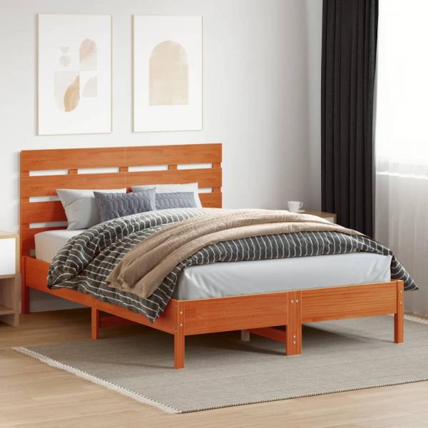 Kopfteil Wachsbraun 150 cm Massivholz Kiefer