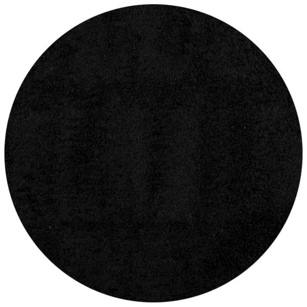 Shaggy-Teppich PAMPLONA Hochflor Modern Schwarz Ø 240 cm