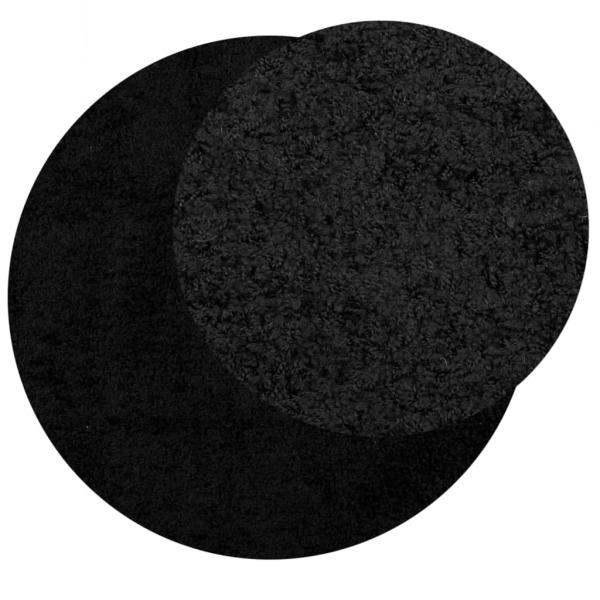 Shaggy-Teppich PAMPLONA Hochflor Modern Schwarz Ø 240 cm