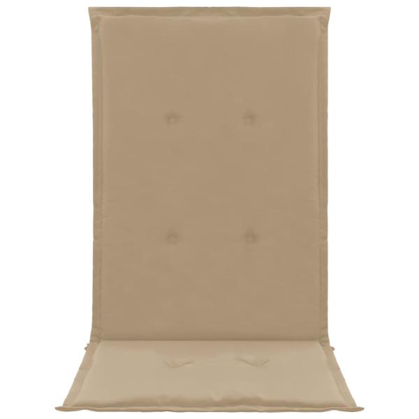 Gartenstuhlauflagen für Hochlehner 2Stk. Beige 120x50x3cm Stoff