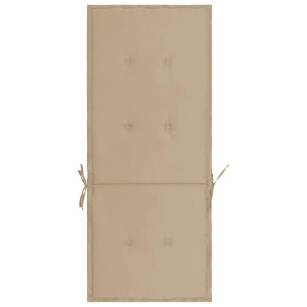 Gartenstuhlauflagen für Hochlehner 2Stk. Beige 120x50x3cm Stoff