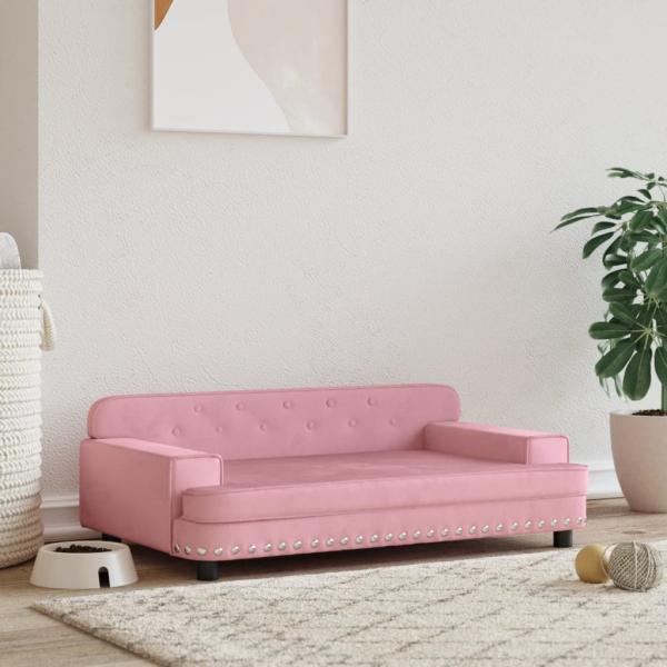 ARDEBO.de - Hundebett Rosa 90x53x30 cm Samt