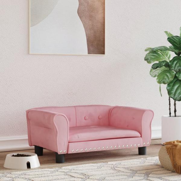 ARDEBO.de - Hundebett Rosa 70x45x30 cm Samt