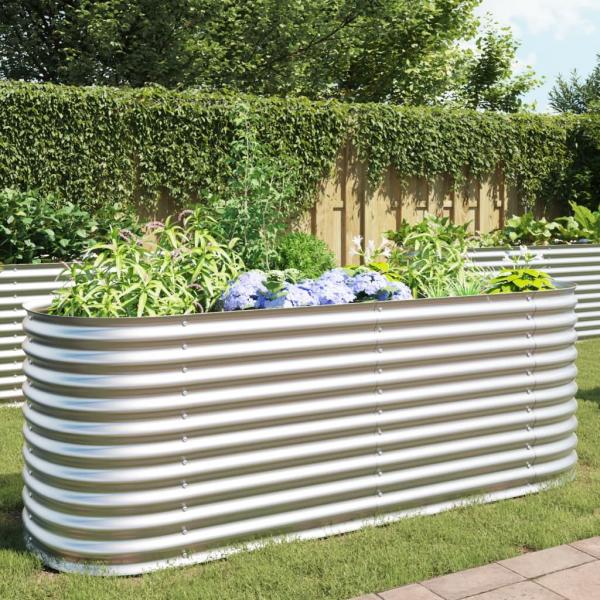 ARDEBO.de - Garten-Hochbeet 240 x 80 x 81 cm Verzinkter Stahl Silbern