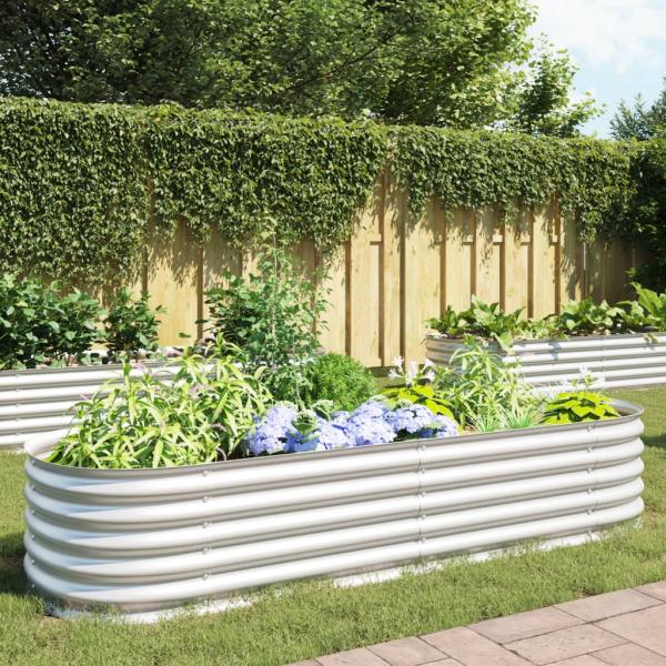 ARDEBO.de - Garten-Hochbeet 240x80x44 cm Verzinkter Stahl Silbern