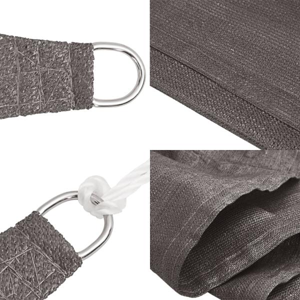 Sonnensegel HDPE Rechteckig 4x6 m Anthrazit