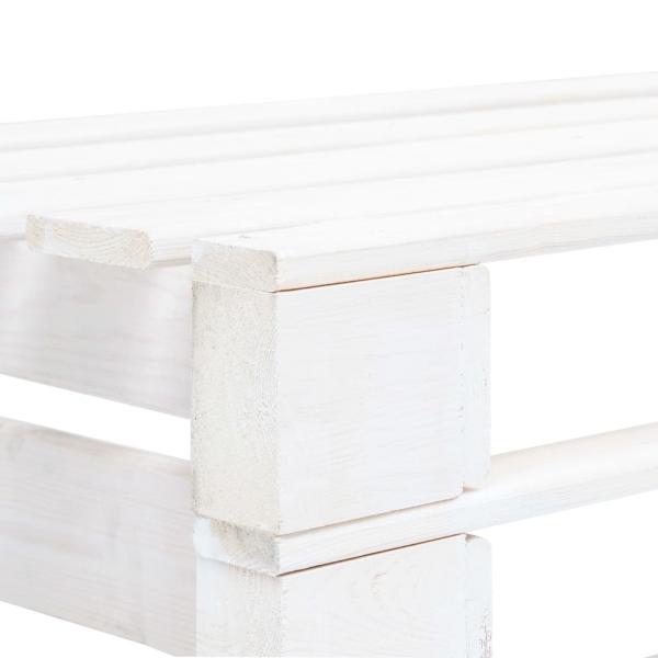 Outdoor-Bank Paletten Holz Weiß