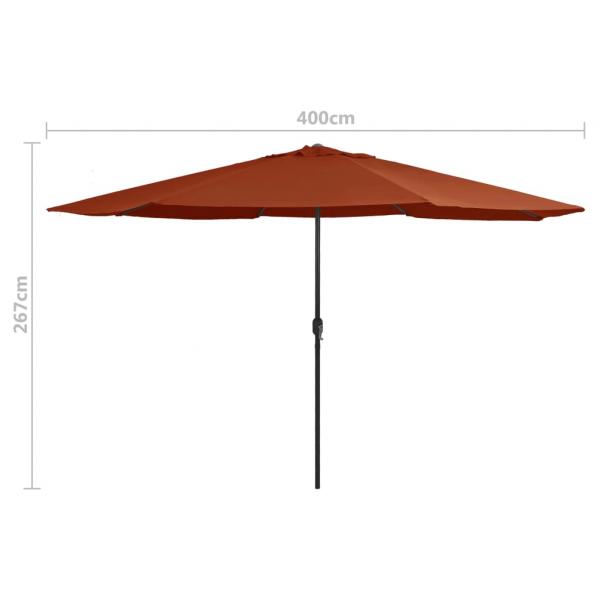 Sonnenschirm mit Metall-Mast 390 cm Terrakotta-Rot
