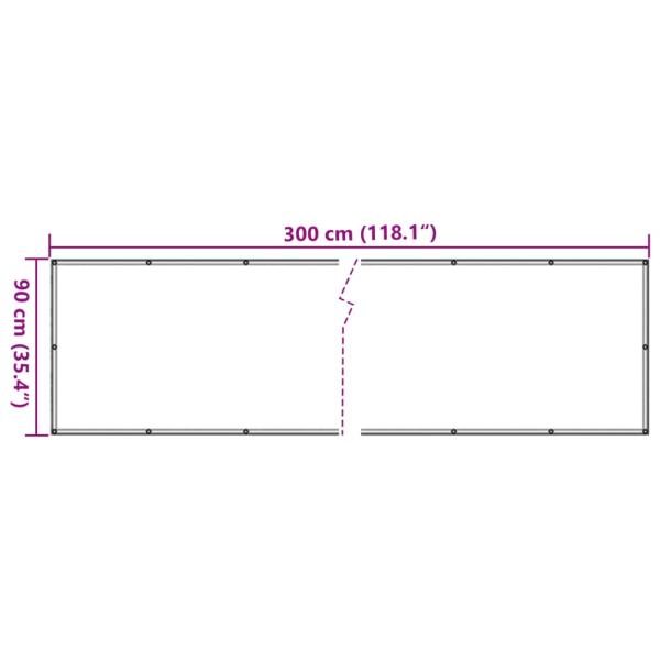 Balkon-Sichtschutz Beige 90x300 cm Oxford-Gewebe