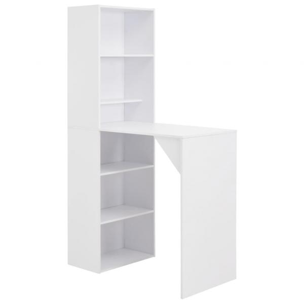 ARDEBO.de - Bartisch mit Schrank Weiß 115x59x200 cm