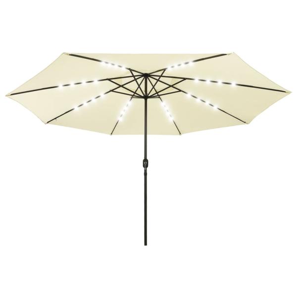 ARDEBO.de - Sonnenschirm mit LED-Leuchten und Metallmast 400 cm Sandfarben