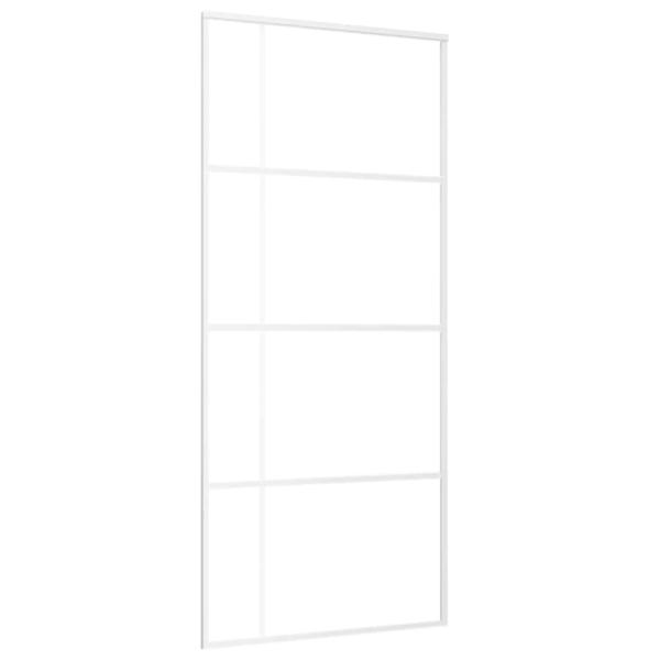 Schiebetür ESG-Mattglas und Aluminium 90x205 cm Weiß