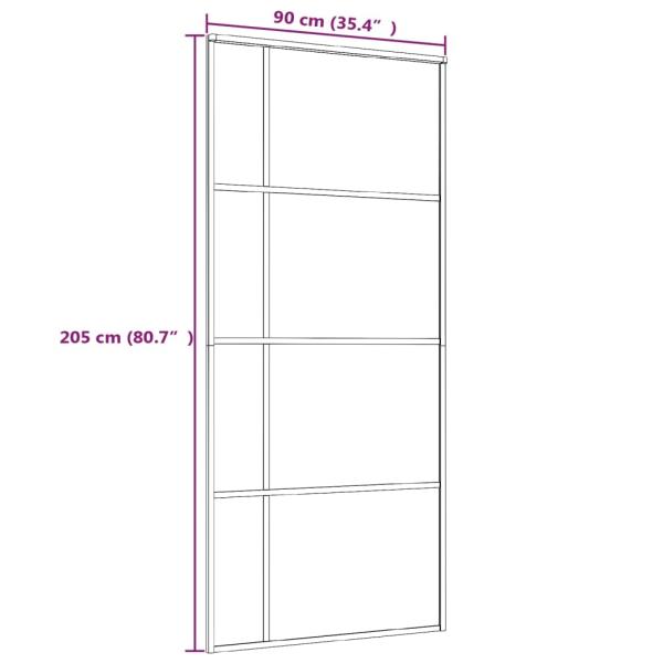 Schiebetür ESG-Mattglas und Aluminium 90x205 cm Weiß