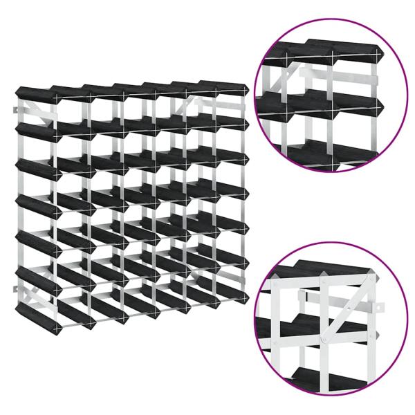 Weinregal für 42 Flaschen Schwarz Massivholz Kiefer