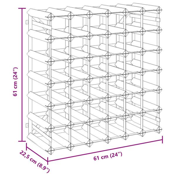 Weinregal für 42 Flaschen Schwarz Massivholz Kiefer