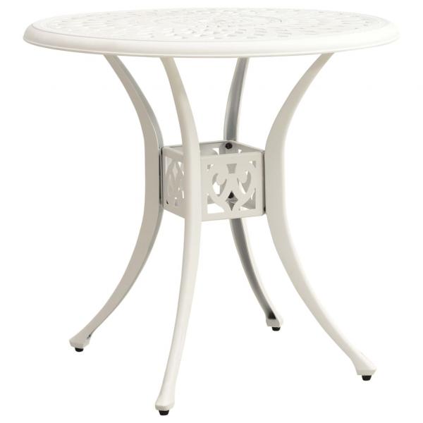 3-tlg. Bistro-Set Aluminiumguss Weiß