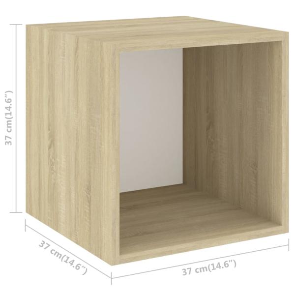 2-tlg. TV-Schrank-Set Weiß Sonoma-Eiche Holzwerkstoff