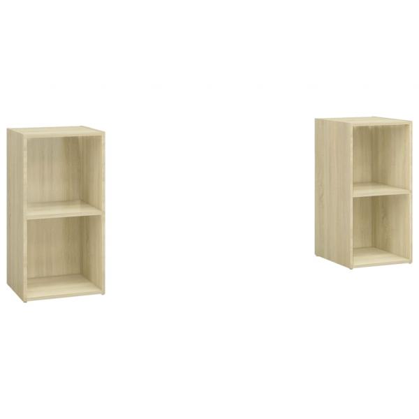 TV-Schränke 2 Stk. Sonoma-Eiche 72x35x36,5 cm Holzwerkstoff