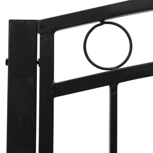 Gartenbank mit Tisch 125 cm Stahl Schwarz