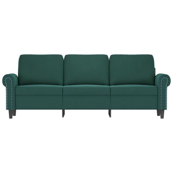 3-Sitzer-Sofa Dunkelgrün 180 cm Samt