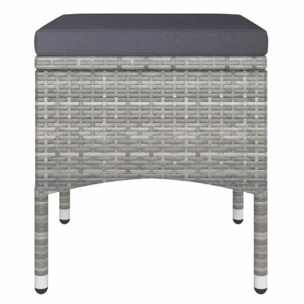 5-tlg. Garten-Bistro-Set Poly Rattan & Massivholz Akazie Grau