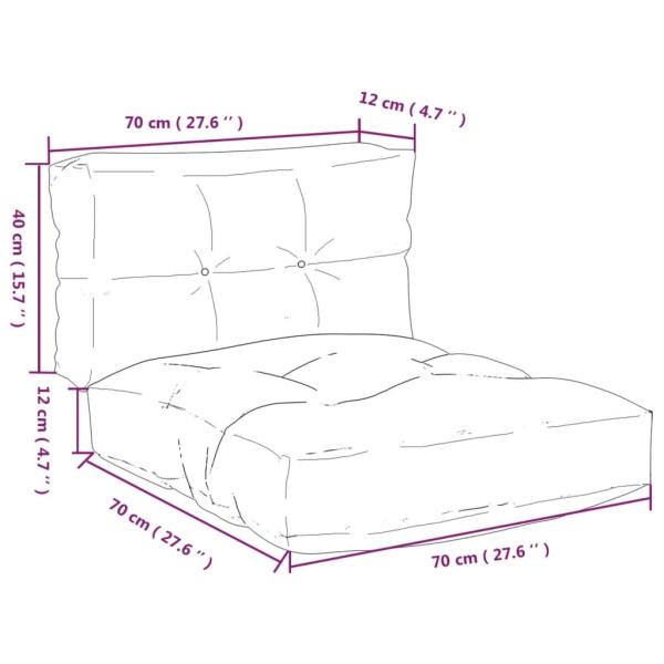 ARDEBO.de - Palettenkissen 2-tlg. Blattmuster Stoff