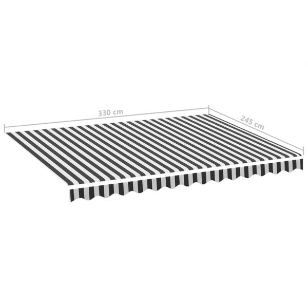Markisenbespannung Anthrazit und Weiß 3,5x2,5 m