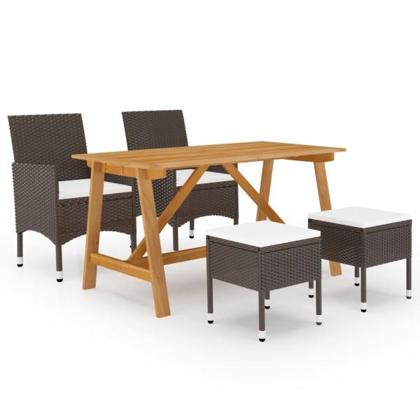 ARDEBO.de - 5-tlg. Garten-Essgruppe Braun