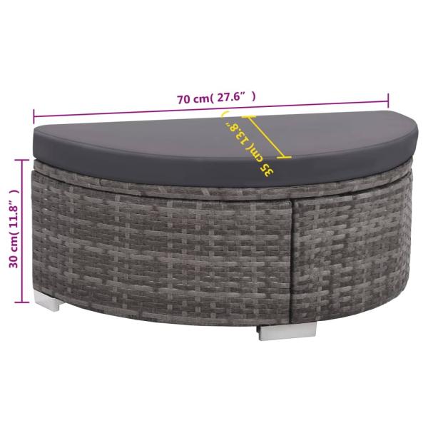 ARDEBO.de - 8-tlg. Garten-Lounge-Set mit Kissen Poly Rattan Grau