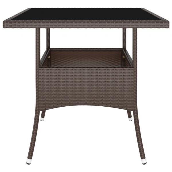 5-tlg. Garten-Essgruppe Poly Rattan Braun