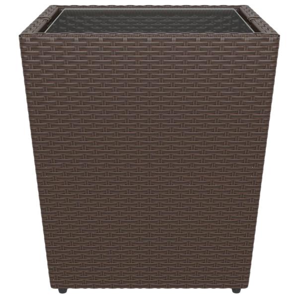 5-tlg. Bistro-Set Poly-Rattan und Hartglas Braun