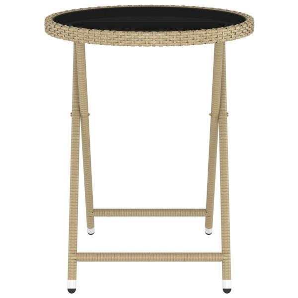 5-tlg. Garten-Bistro-Set Poly Rattan und Hartglas Beige