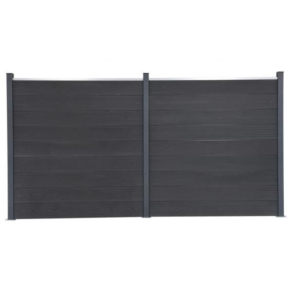 ARDEBO.de - Zaunelement-Set Grau 353x186 cm WPC