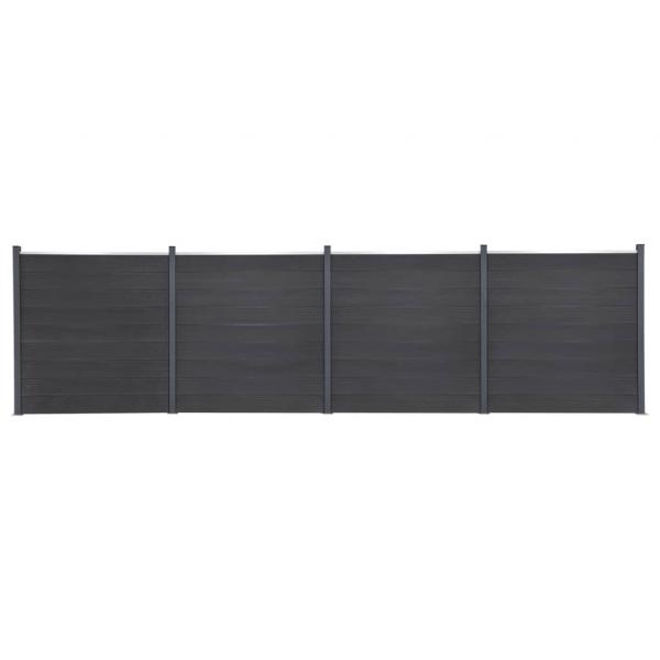 ARDEBO.de - Zaunelement-Set Grau 699x186 cm WPC