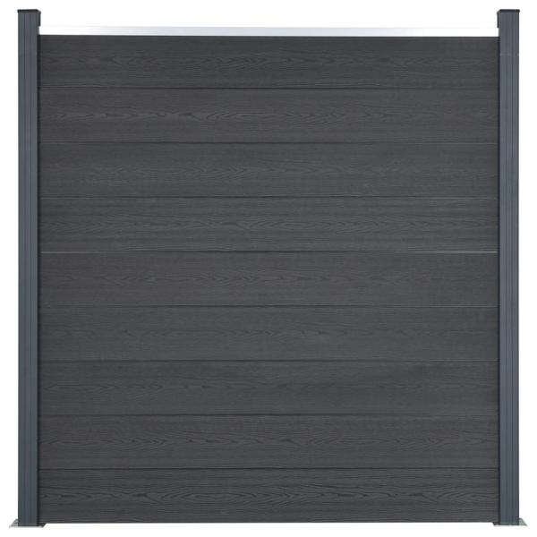 Zaunelement-Set Grau 699x186 cm WPC