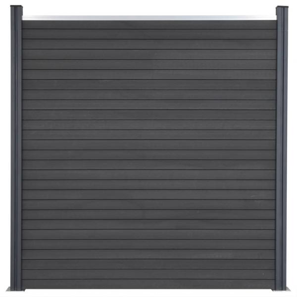 Zaunelement-Set Grau 699x186 cm WPC