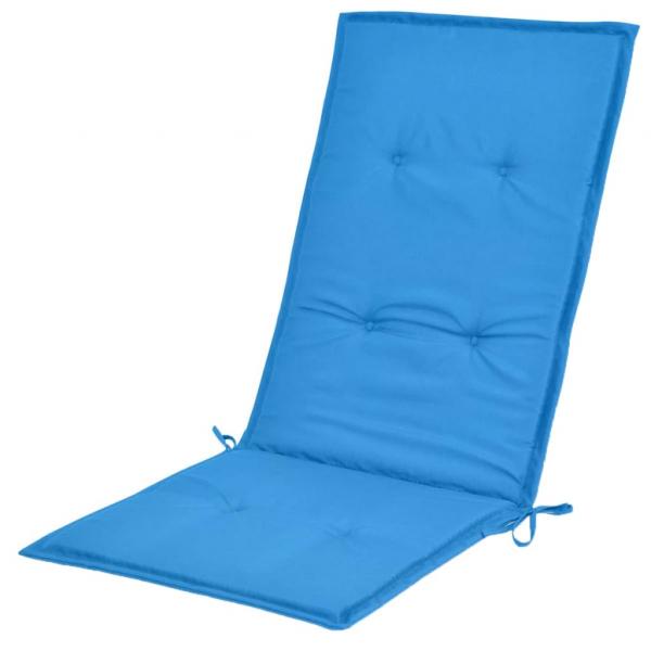 Gartenstuhlauflagen für Hochlehner 2 Stk. Blau 120x50x3cm Stoff
