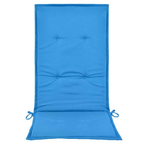 Gartenstuhlauflagen für Hochlehner 2 Stk. Blau 120x50x3cm Stoff