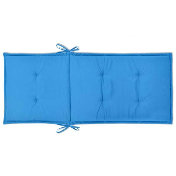 Gartenstuhlauflagen für Hochlehner 2 Stk. Blau 120x50x3cm Stoff