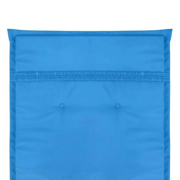 Gartenstuhlauflagen für Hochlehner 2 Stk. Blau 120x50x3cm Stoff