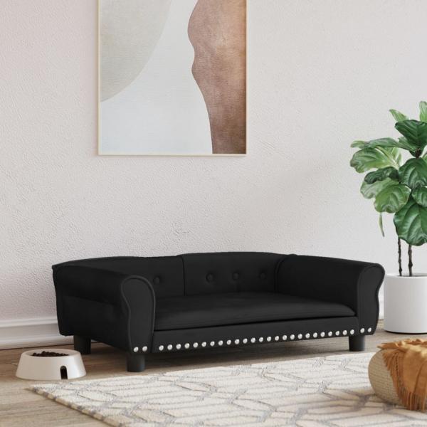ARDEBO.de - Hundebett Schwarz 95x55x30 cm Samt