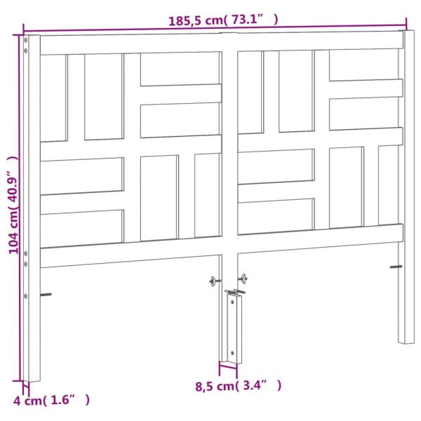 Kopfteil Wachsbraun 180 cm Massivholz Kiefer