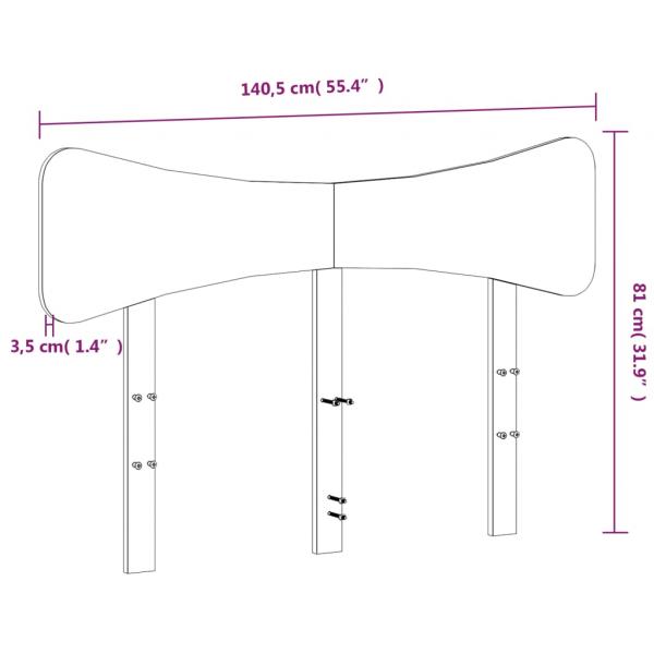 Kopfteil Weiß 135 cm Massivholz Kiefer