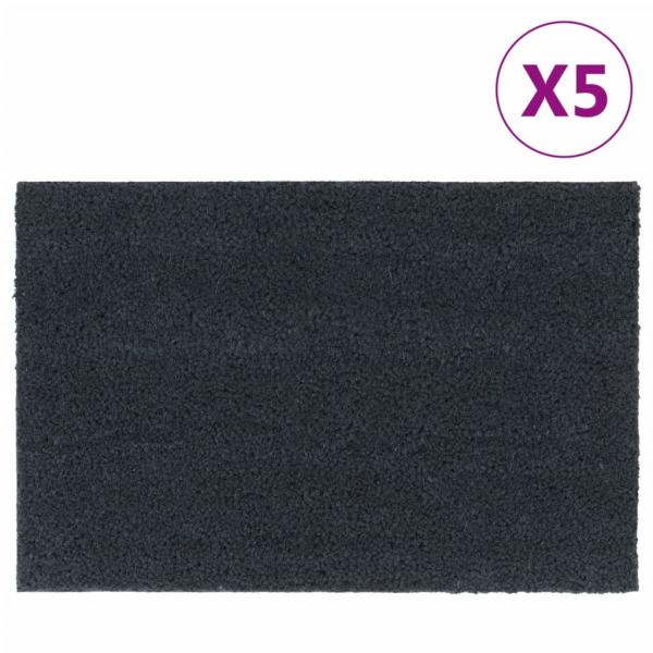 ARDEBO.de - Fußmatten 5 Stk. Dunkelgrau 40x60 cm Kokosfaser Getuftet