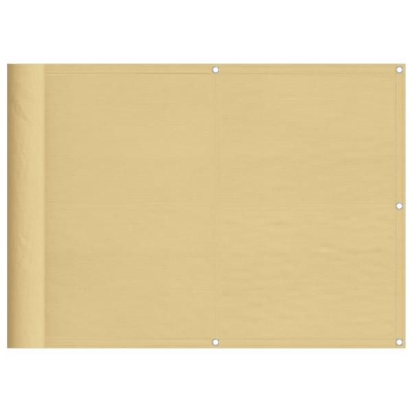 Balkonsichtschutz Sandfarben 75x600 cm 100 % Polyester-Oxford