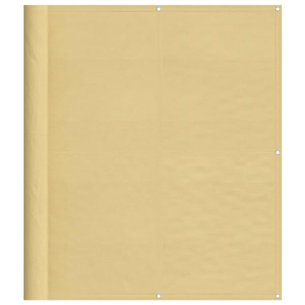 ARDEBO.de - Balkon-Sichtschutz Sandfarben 120x700 cm 100% Polyester-Oxford