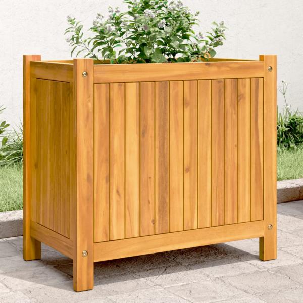 ARDEBO.de - Pflanzkübel mit Einlage 54x31x50 cm Massivholz Akazie