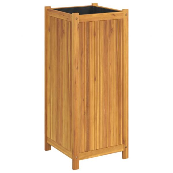 Pflanzkübel mit Einlage 42x42x100 cm Massivholz Akazie